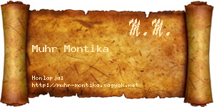 Muhr Montika névjegykártya